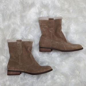 New Sole Society‎ Suede Verona Faux Shearling Ankle Boot Size 8.5